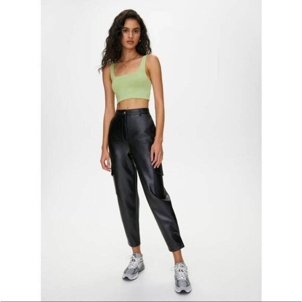 Wilfred Free The Modern Vegan Leather High Rise Cargo Pants Size 6